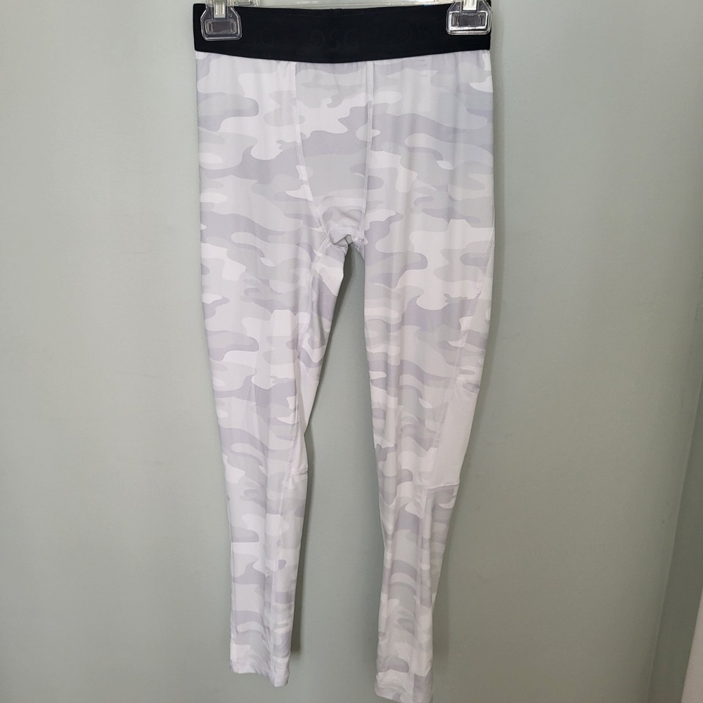 DSG Youth Boys Xl Compression Full Length Camo Leggings‎ New White Gray